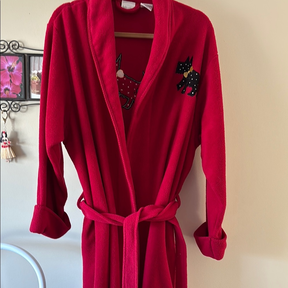 Red Robe with Dog Embroidery Size XL